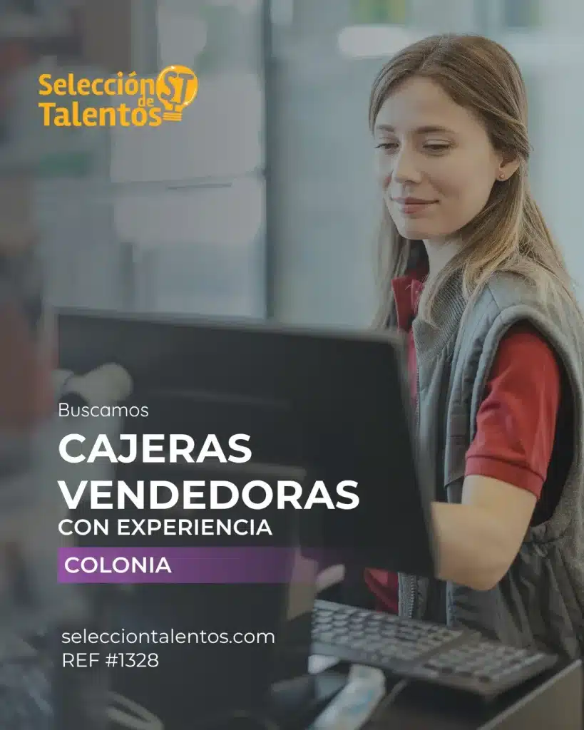 Nos encontramos en la búsqueda de Cajeras Vendedoras para incorporarse a nuestro equipo en el departamento de Colonia. Si sos una persona responsable, con habilidades de comunicación, y con experiencia en ventas y sistemas de caja, ¡te invitamos a postularte!