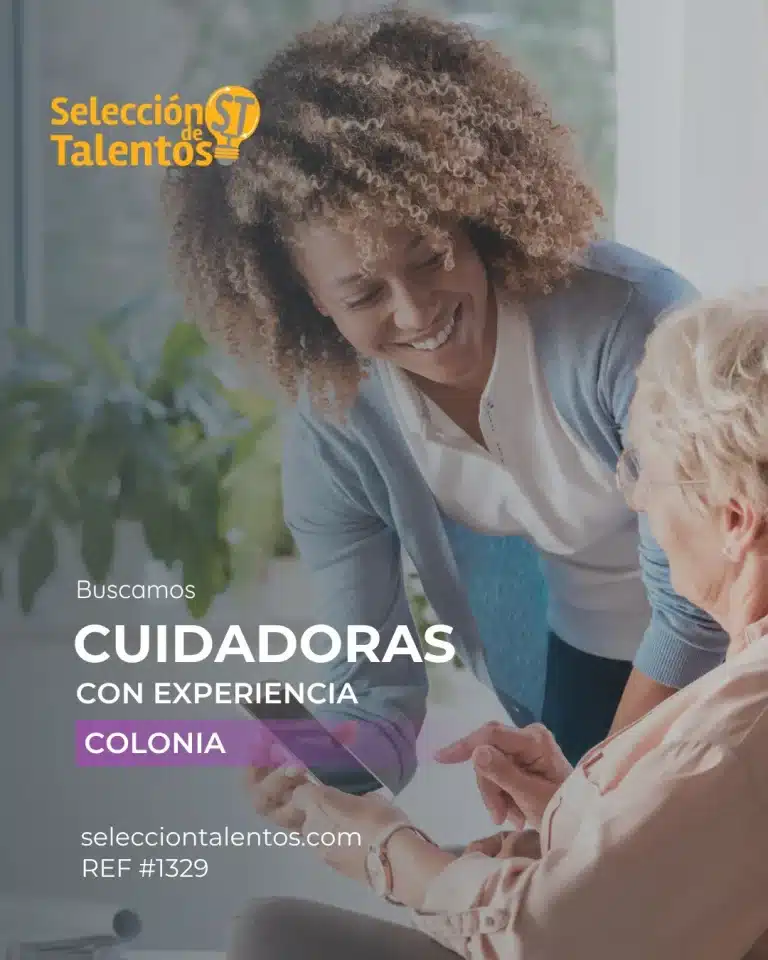Nos encontramos en la búsqueda de cuidadoras responsables y comprometidas para brindar atención a personas mayores o en situación de dependencia en distintas localidades del departamento de Colonia