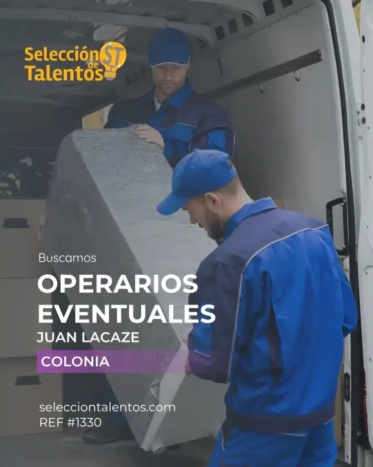 Nos encontramos en la búsqueda de Operarios eventuales (a convocatoria) para incorporarse a nuestro equipo en el departamento de Colonia - Juan Lacaze