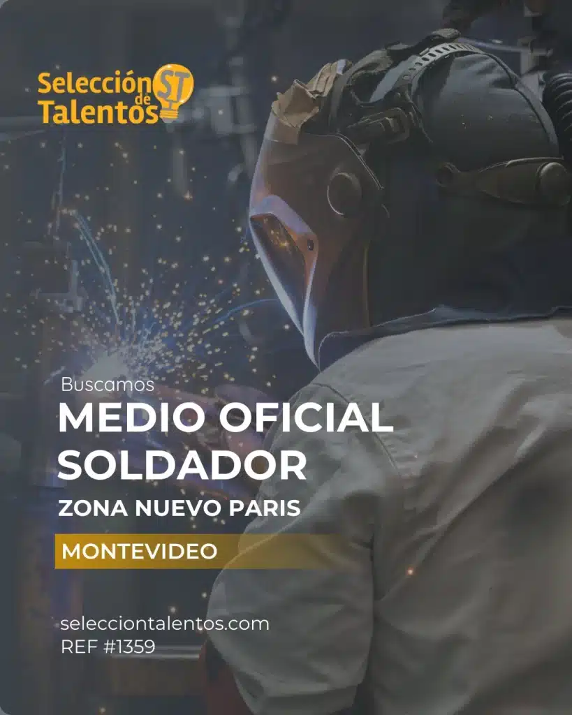 Nos encontramos en la búsqueda de un Medio Oficial soldador para trabajar en una importante empresa ubicada en la zona de Nuevo París. Requisitos del Perfil ● Conocimiento y experiencia en Soldadura TIG. ● Manejo de Herramientas Eléctricas (amoladoras, etc.). ● Conocimientos de Medidas (interpretación de planos, manejo de instrumentos de medición). ● Experiencia o conocimiento en Trabajos en Altura y Maniobras. ● Se valorarán otros conocimientos y habilidades afines al mantenimiento y la producción industrial. Principales Responsabilidades ● Preparación de Materiales y Piezas ● Tareas de Soldadura Básicas y Asistencia ● Manejo de Herramientas y Equipos ● Montaje y Ensamble ● Seguridad y Orden
