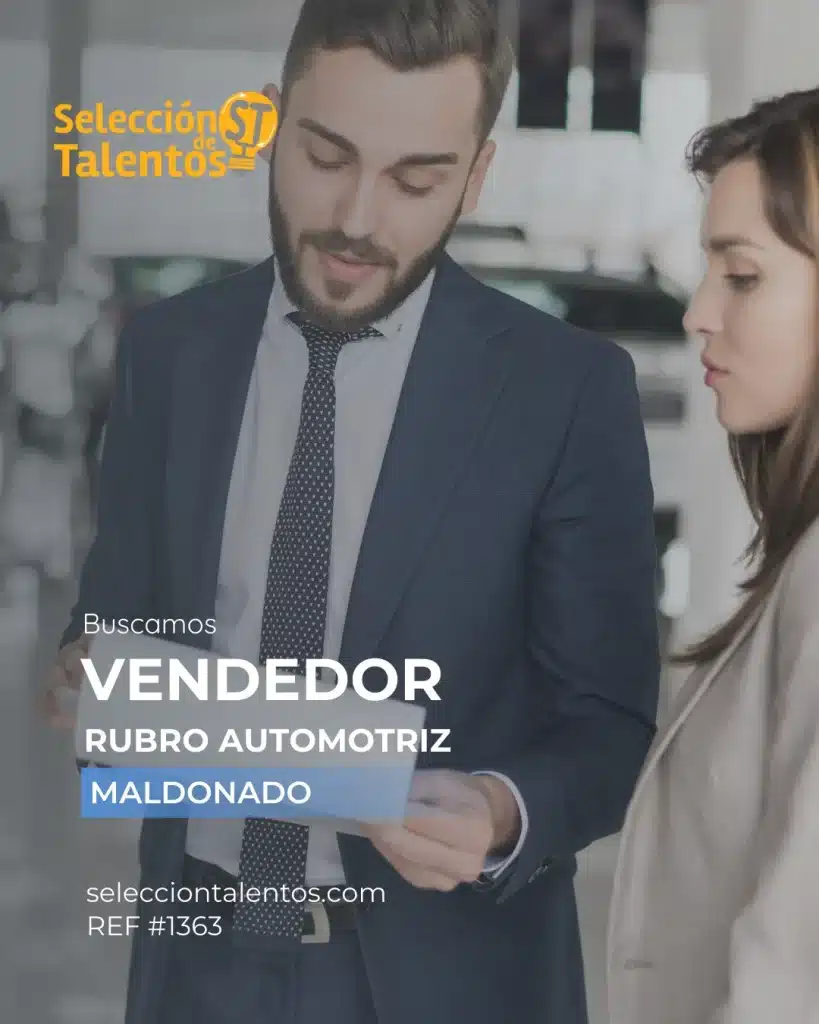 empleo vendedor automotriz Maldonado industria motovehicular Uruguay"